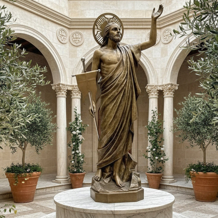 Large 6 ft. Bronze Statue of The Risen Christ