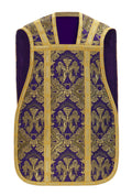 Silk damask Roman chasuble, violet