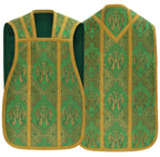 Silk damask Roman chasuble, green