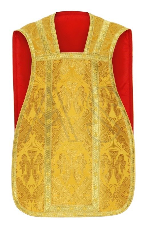 Silk damask Roman chasuble, gold