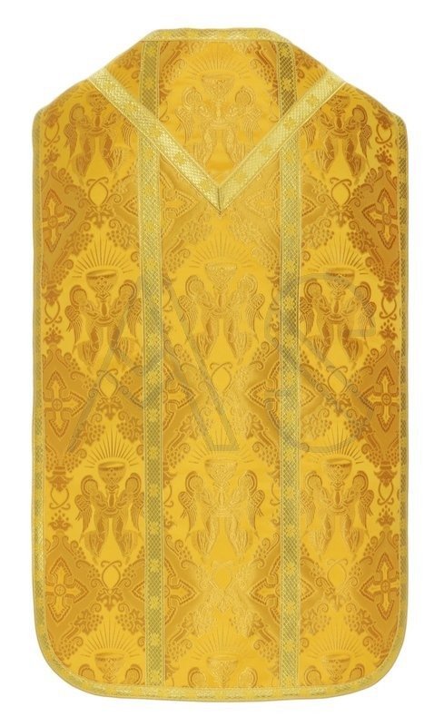 Silk damask Roman chasuble, additional view