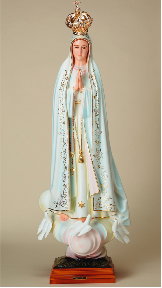 Fatima Statue w/ medal crown 41"