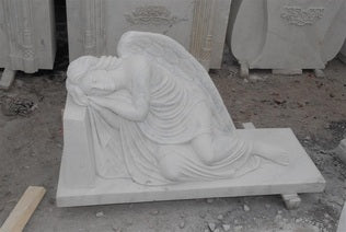 Mourning Angel Carved Marble Statue G 8