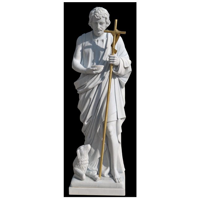 St John the Baptist Carved Marble Statue 6ft