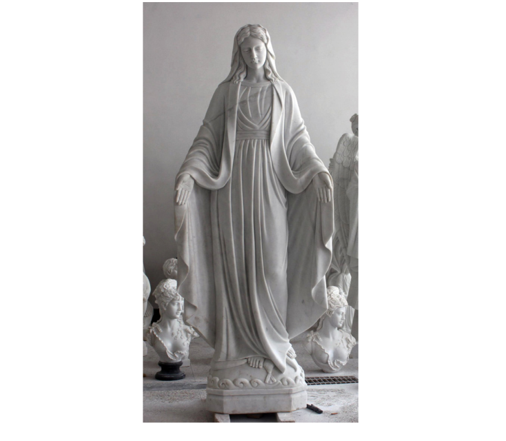 Our Lady of Grace Carved Marble Statue 6ft Fynders Keepers