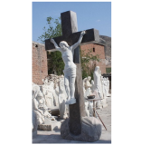 9ft Crucifix Carved Marble Statue M5755