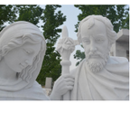 Holy Family 6ft Carved Marble Statue M4575