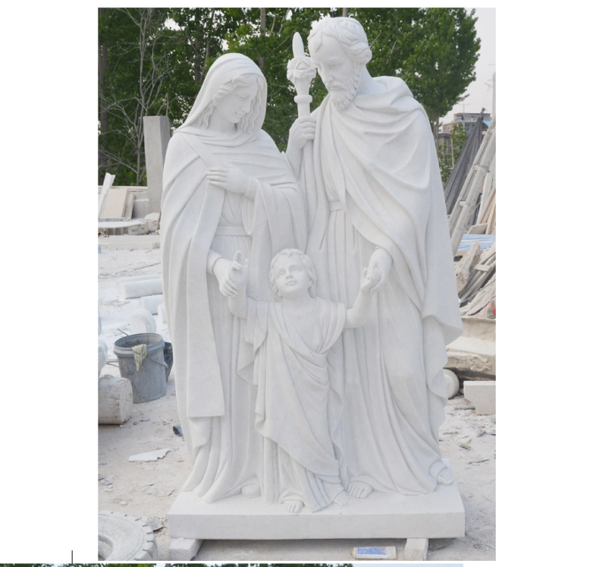 Holy Family 6ft Carved Marble Statue M4575