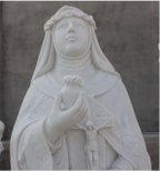 St Catherine of Sienna Carved Marble Statue 72" Fynders Keepers