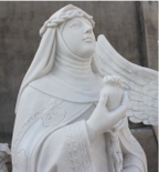 St Catherine of Sienna Carved Marble Statue 72" Fynders Keepers