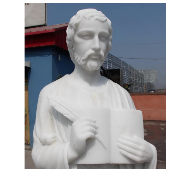 72" St Luke the Evangelist Carved Marble Statue Fynders Keepers