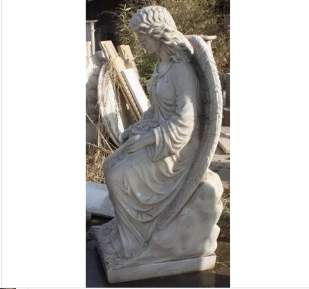 Adoring Angel Marble Carved marble Statue M275
