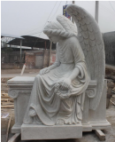 Mourning Angel in Gravelstone Carved  Statue M15475