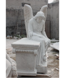 Mourning Angel in Gravelstone Carved  Statue M15475