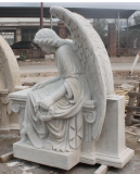 Mourning Angel in Gravelstone Carved  Statue M15475