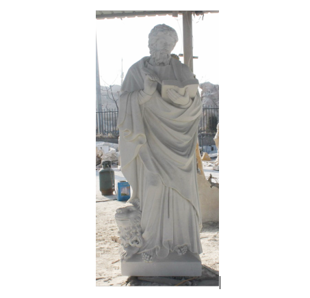 St Mark 6ft Carved Marble Statue M15415 Fynders Keepers