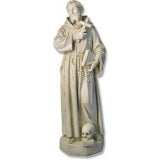 St Francis Statue w Skull Statue 63"