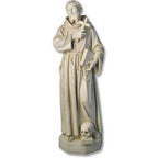 St Francis Statue w Skull Statue 63"