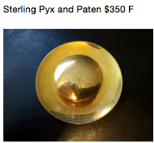 Sterling Pyx and Paten X4