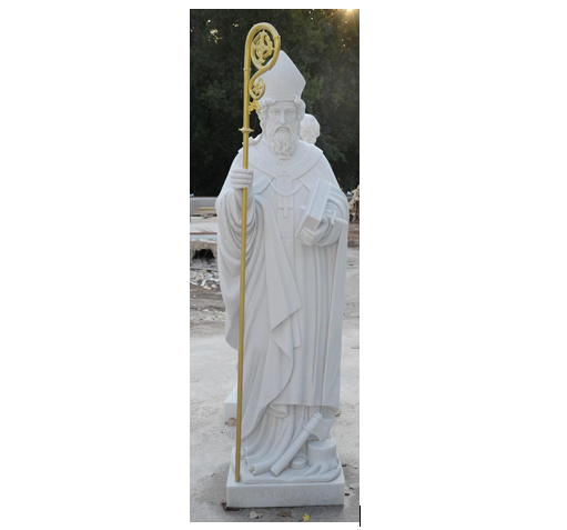 St Patrick Carved Marble Statue 72"