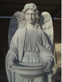 6ft Carved Marble Holy Water Angel