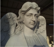 6ft Carved Marble Holy Water Angel