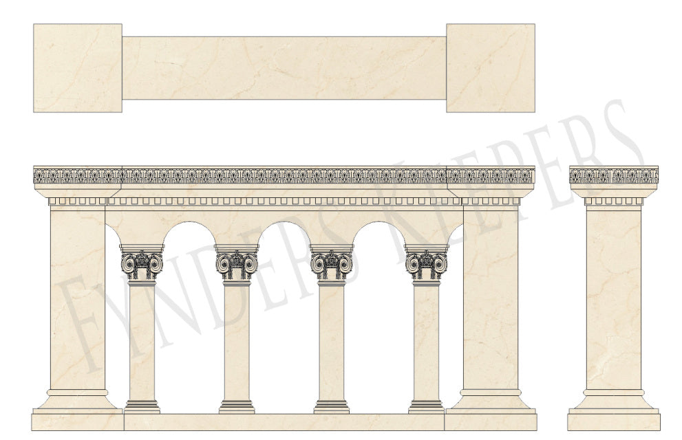 Romanesque Marble Altar rail X25595 Fynders Keepers