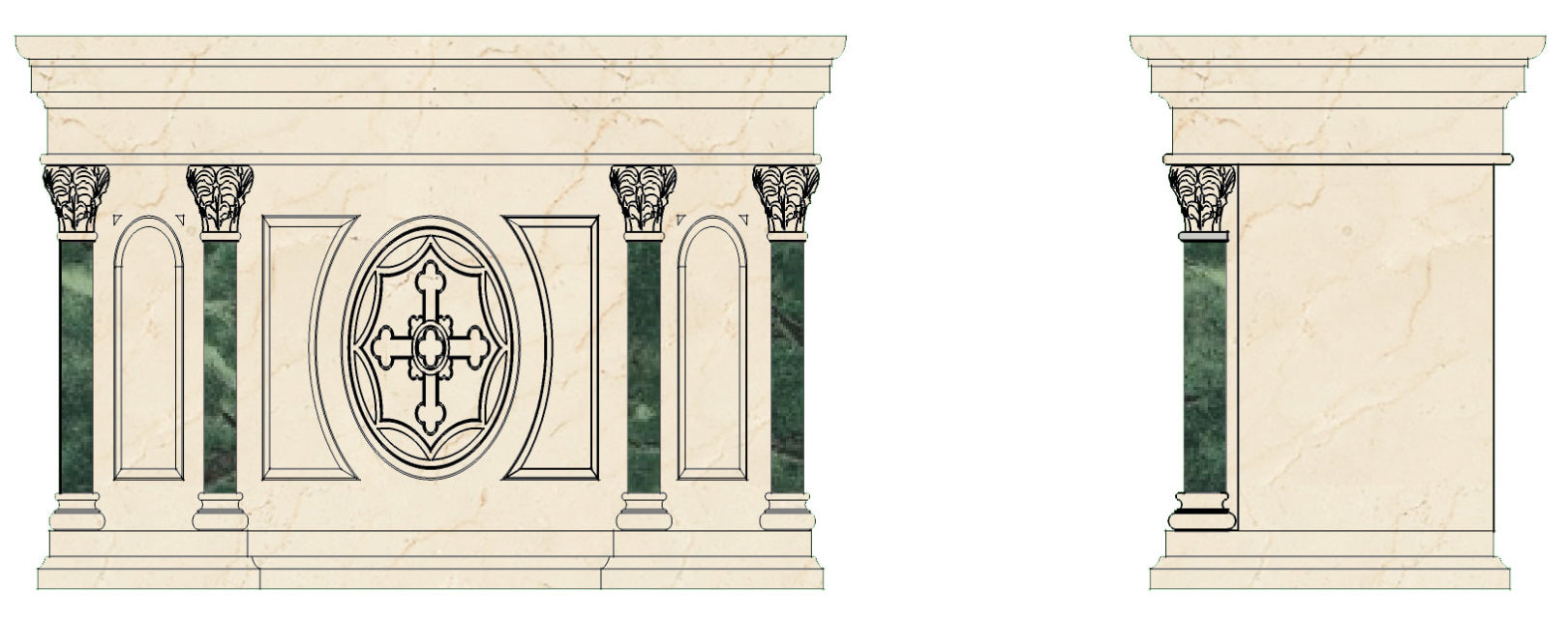 Altar X258b Marble Altar Set