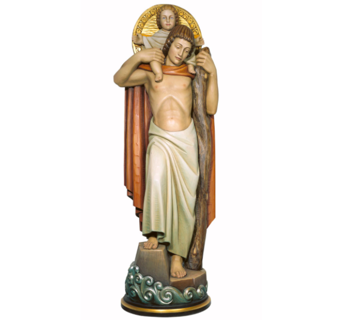 St Christopher with Child By Demetz