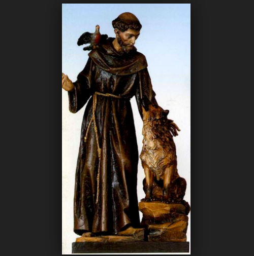 St Francis of Assisi w. Wolf By Demetz