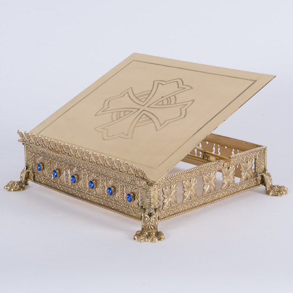 H-81 Ornate Claw Foot Missal stand w/ stones