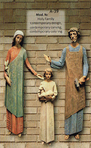 Italian Holy Family Relief 4,  3/4 quarter round