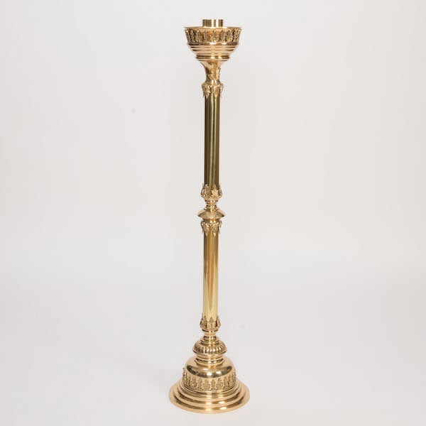 H-109 SMOOTH BRASS PASCHAL CANDLESTICK