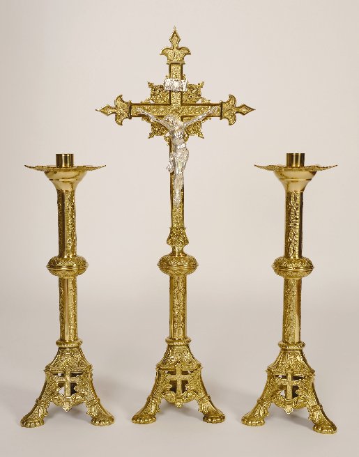 H-219 Gothic Cast Candlestick (large stem and base) 24"