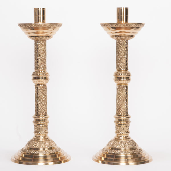 H-98 Cast Brass Candlesticks 18. 5"