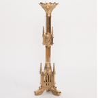 H-125 GOTHIC CANDLESTICKS 30" all brass