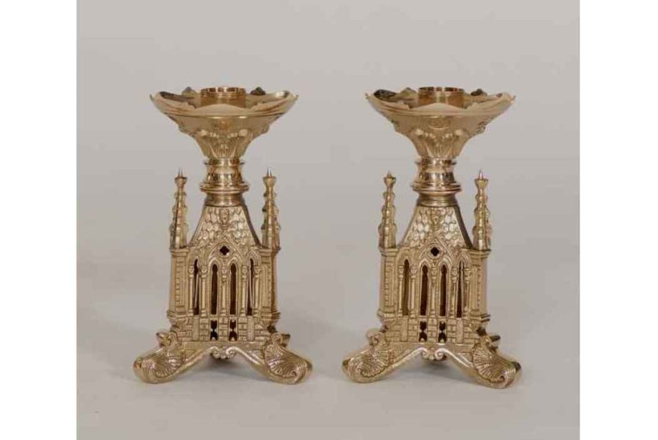H-34 Gothic Altar Candlestick 9.25"