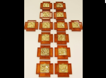 H-57 Brass and wood  Stations of the cross
