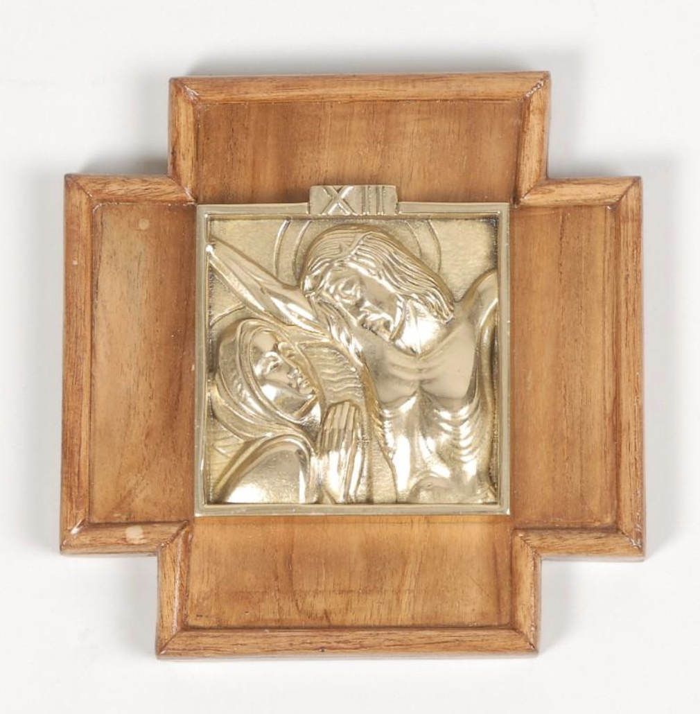 H-57 Brass and wood  Stations of the cross