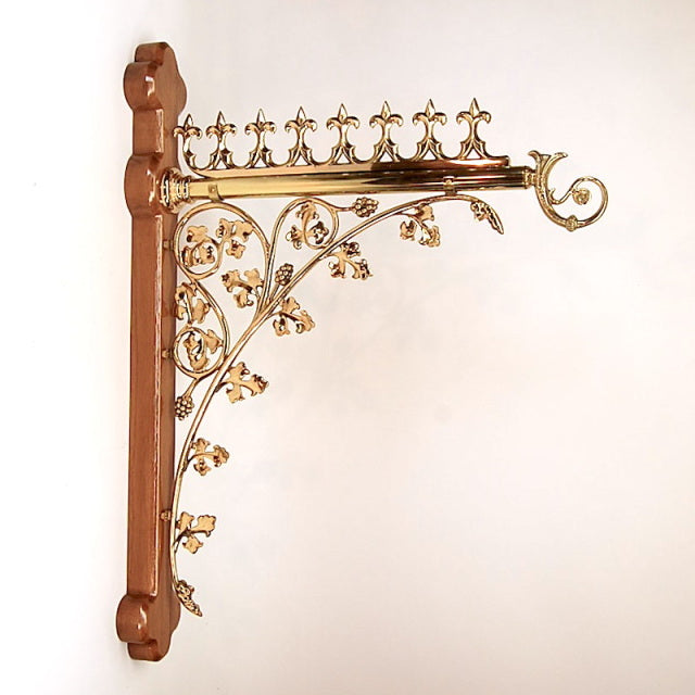 H-26 Wood and Brass Gothic Bracket