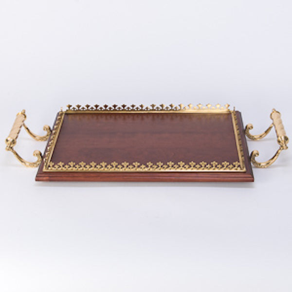 H-172 Tray Wood and Brass