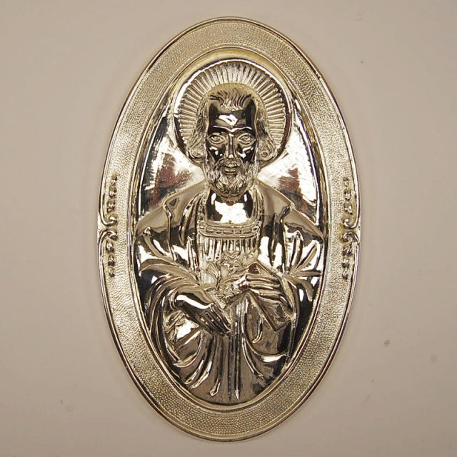 ST JOSEPH PLAQUE IN SILVER