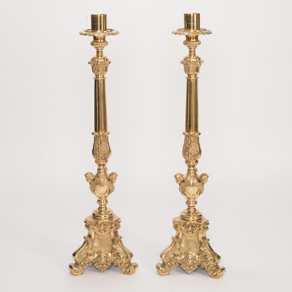 H-201 French Baroque w/ Angels Candlesticks 42"