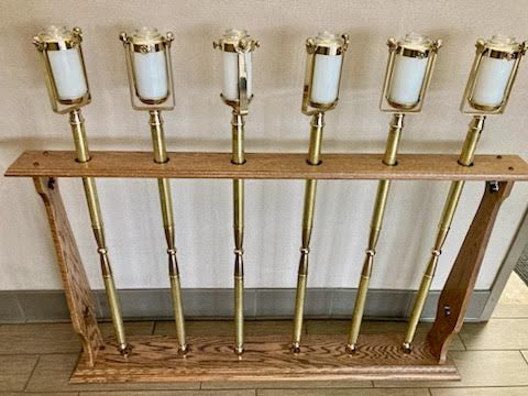 H-311 Set of 6 Torches with Wood Stand Fynders Keepers