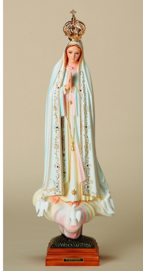 23.5" Our Lady of Fatima Statues Glass Eyes from Portugal