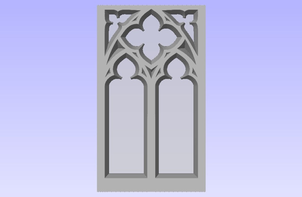 Ornate Double Lancet Gothic Communion Railing Panel