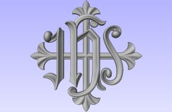 12"  IHS WOOD CARVED