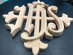 12"  IHS WOOD CARVED