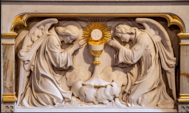 Relief of angels and chalice, Custom 36x18