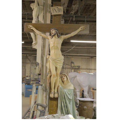 Crucifix w/ Mary By Side